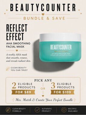 Beautycounter Reflect Effect AHA Smoothing Facial Mask 75ml LRG Full Size NEW